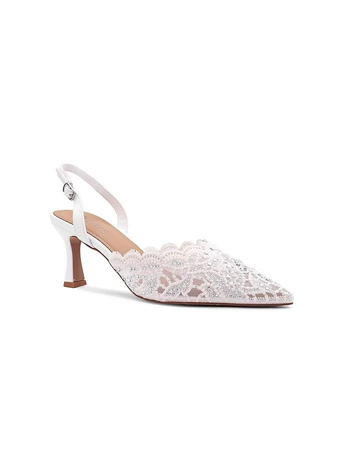 كابلي كعب نسائي مدبب بحزام خلفي